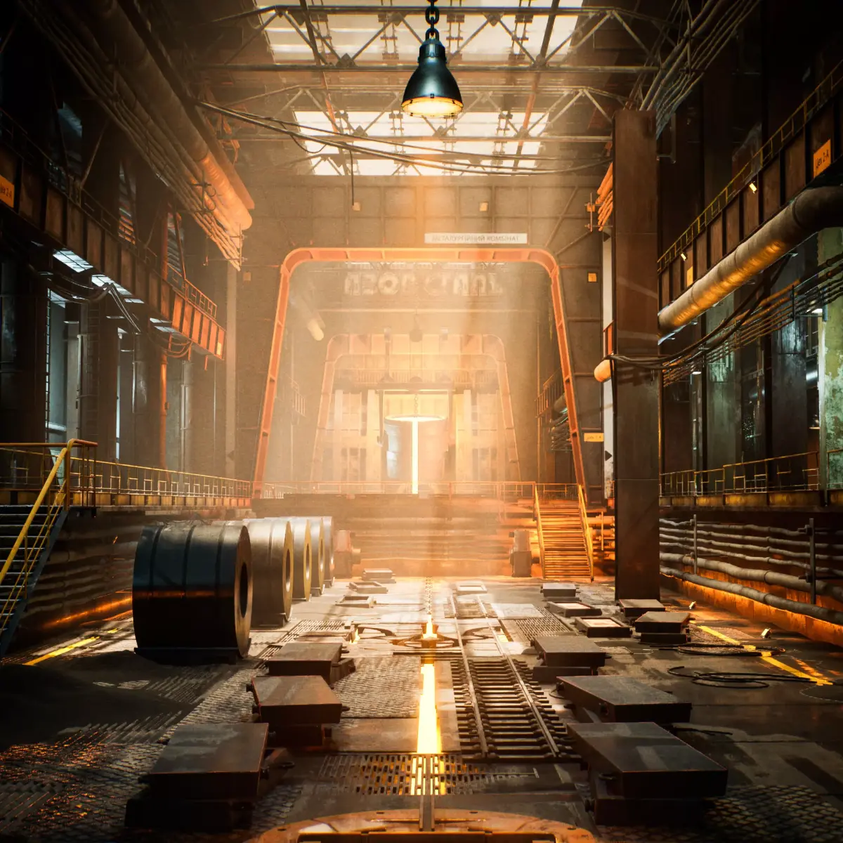 Steel Mil Environment Kit - UE5 Low-poly 3D model
