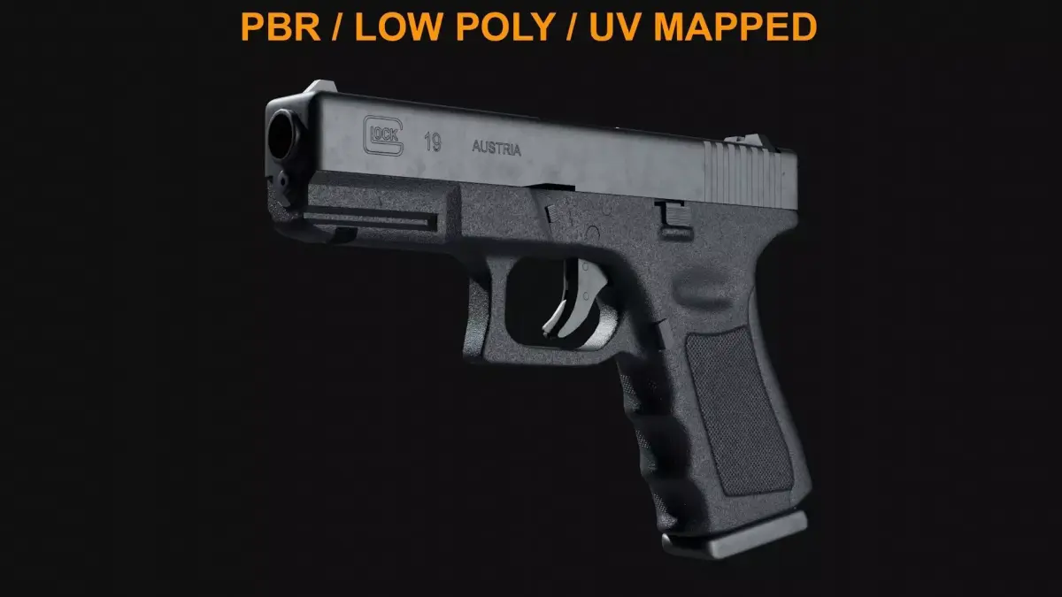 Glock 19 Semi Automatic Pistol 9mm Free low-poly 3D model