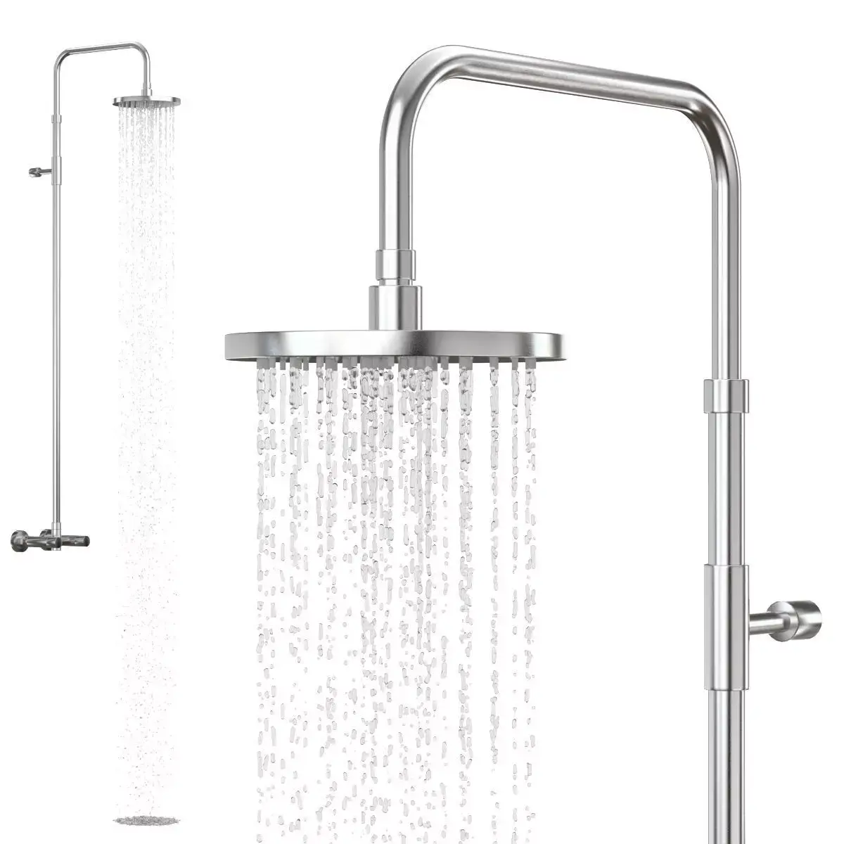 Wall Mounted Shower V4A 3D model