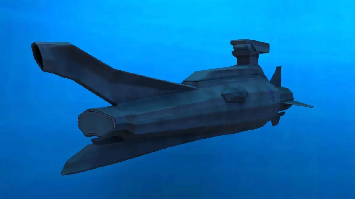 Original Sci-fi Submarine Low-poly 3D model