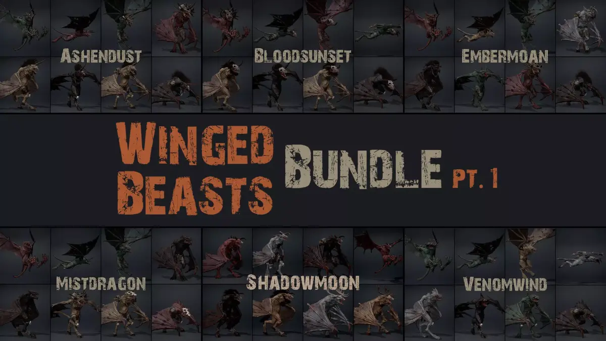Winged Beasts Bundle Part 1 3D Model Pack