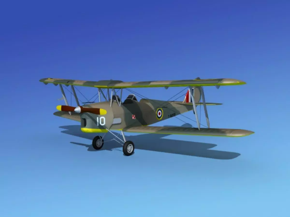 Dehavilland DH82 Tiger Moth V04 3D model