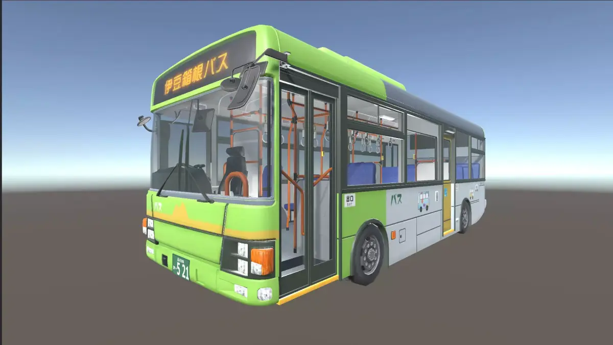 Japanese Public Bus 3D Model - Unity Ready Low-poly 3D model