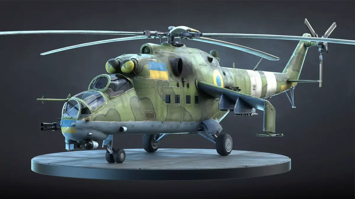 Mi-24 Helicopter Low-Poly Low-poly 3D model