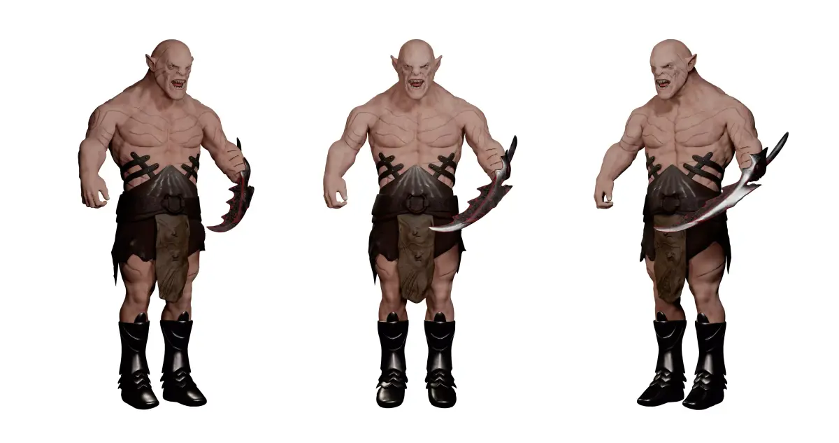Azog character of the lord of the ring - low-poly 3D model Low-poly 3D model