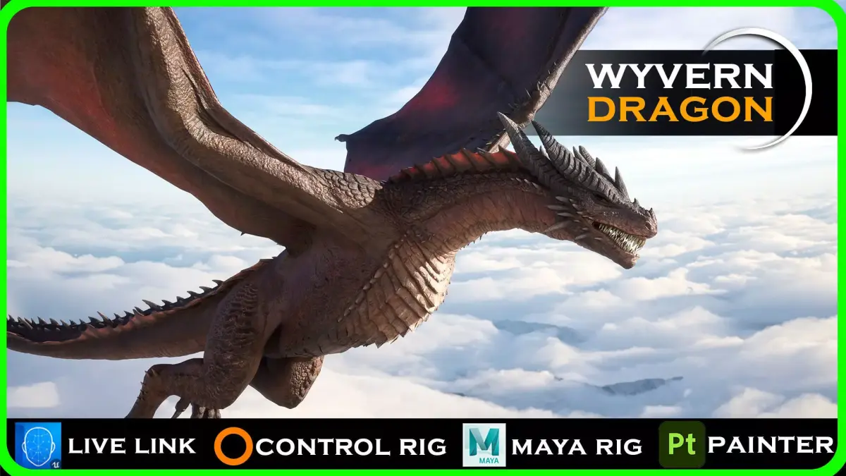 Wyvern Dragon - Fire wyvern dragon and Ice wyvern dragon Low-poly 3D model