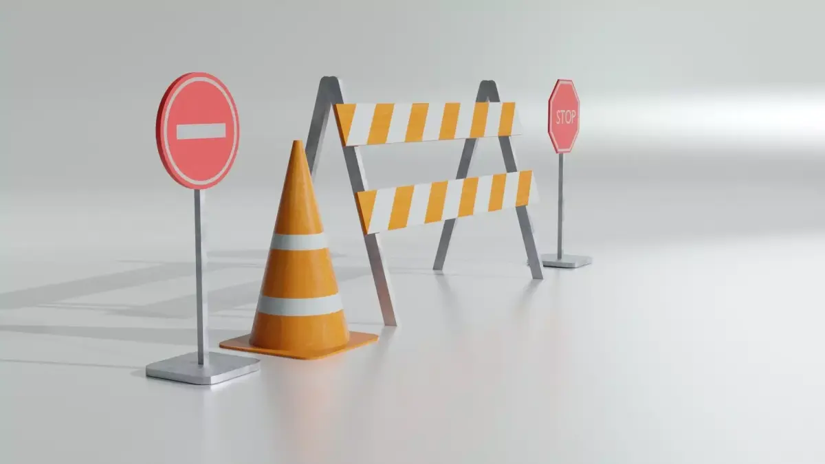 road work equipment Low-poly 3D model