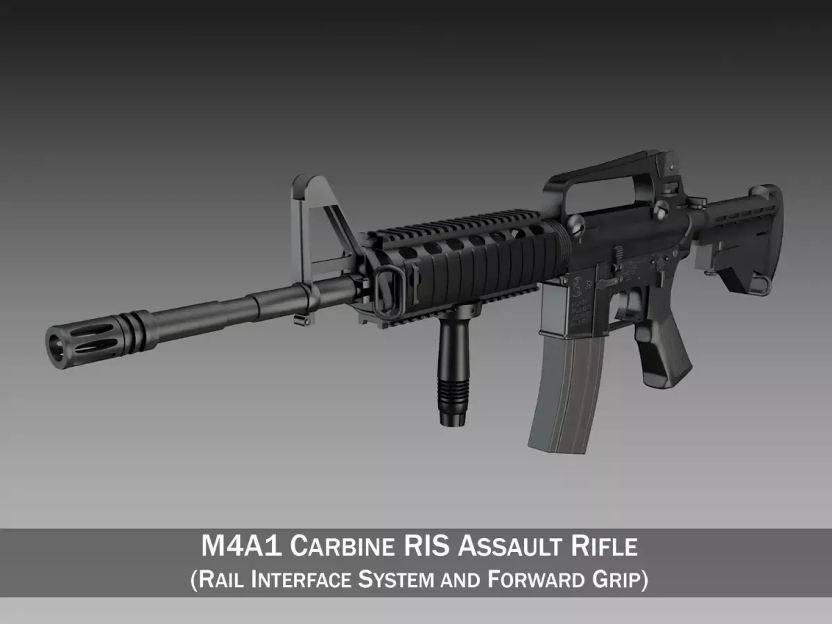 Colt M4A1 Carbine RIS Assault rifle 3D model
