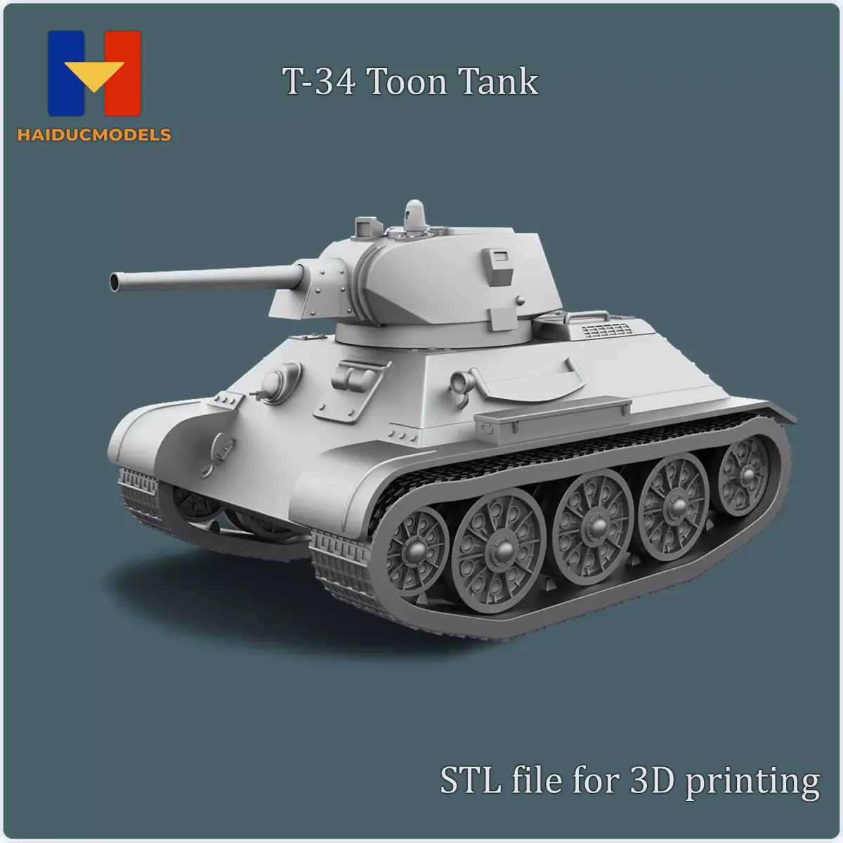 T-34 Toon Tank  3D print model STL 3D print model