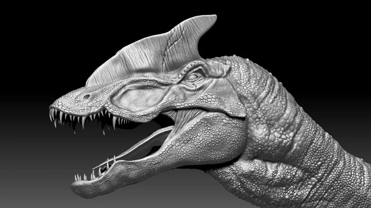 Dinosaur Hybrid Dilophosaurus Sculpt Project 3D model