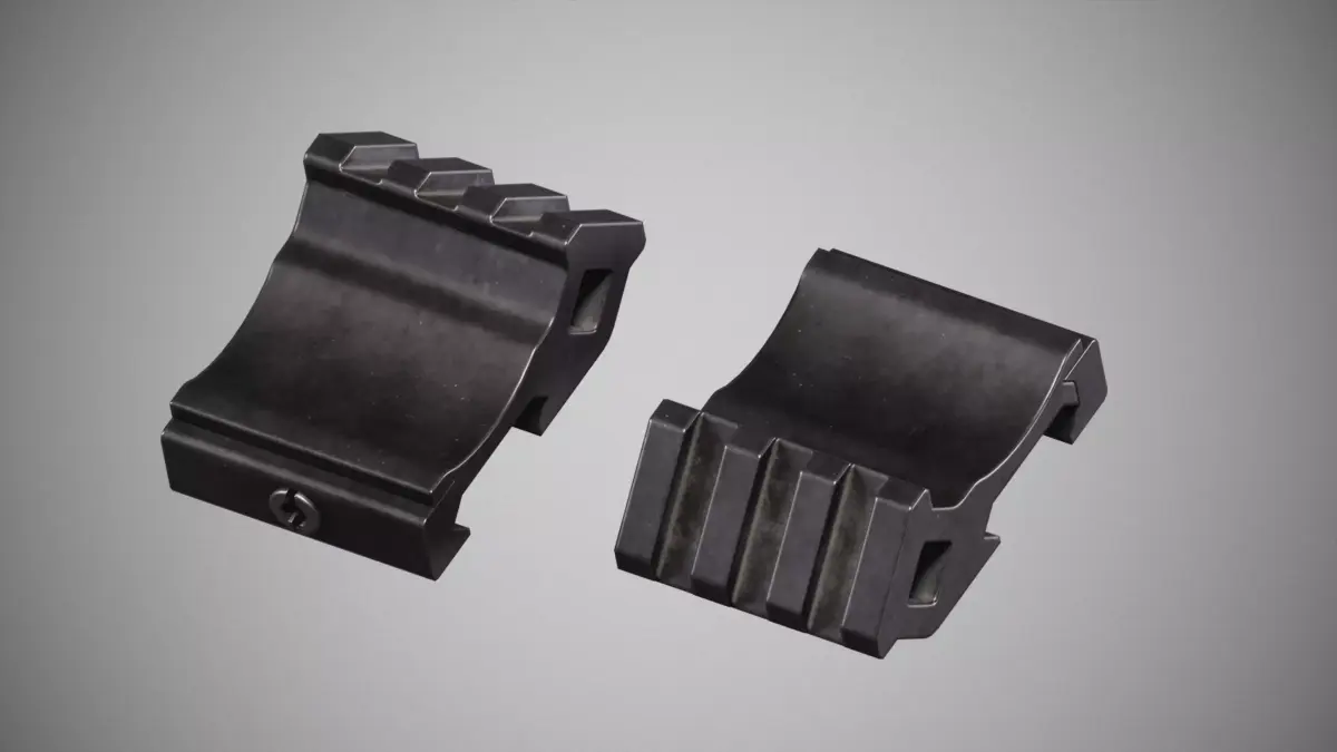 Offset Picatinny Rail Adapter 45 degree 3d model Low-poly 3D model
