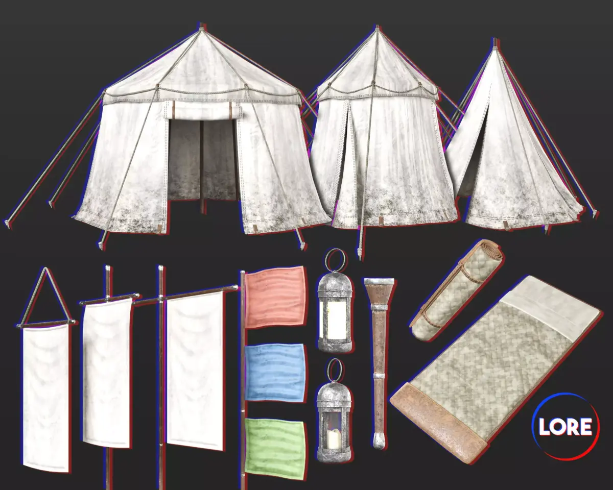 Medieval Collection Common Campsite 3D Model Pack