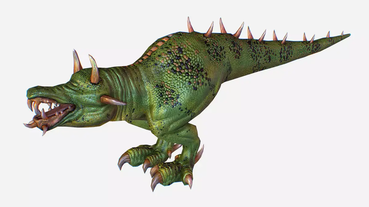 Green Lizard Dragon Animal Game MMO RPG Character Low-poly 3D model