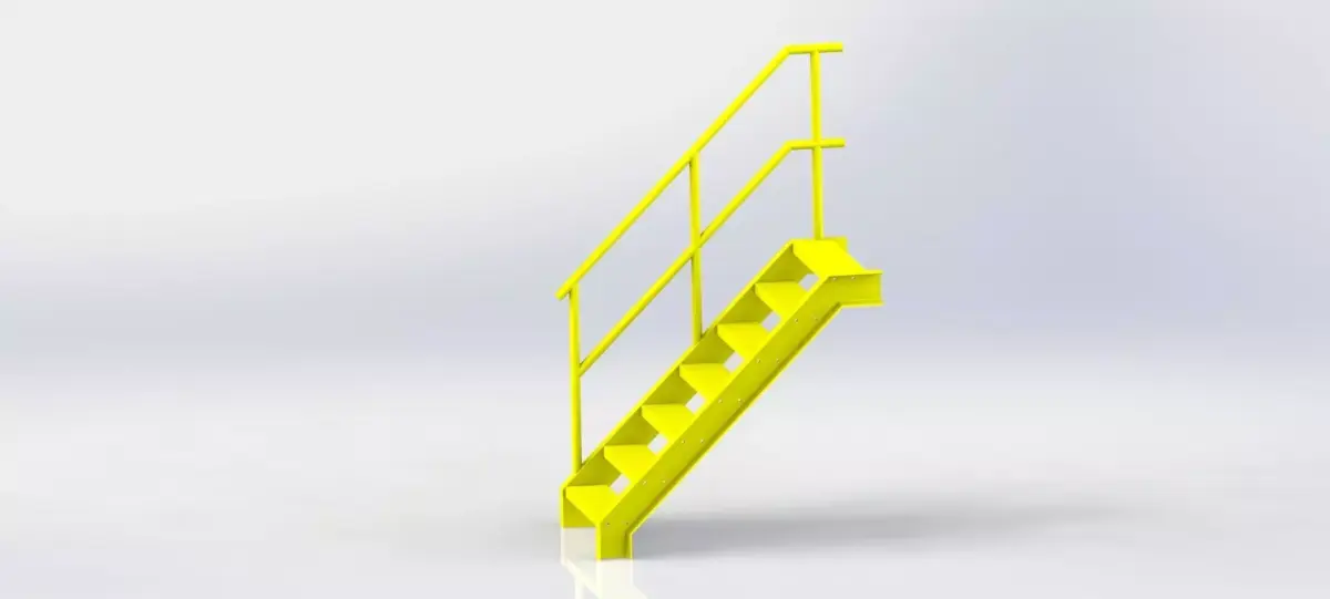 Steel stair  Low-poly 3D model