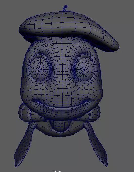 Turtle lowpoly model wearing hat Low-poly 3D model
