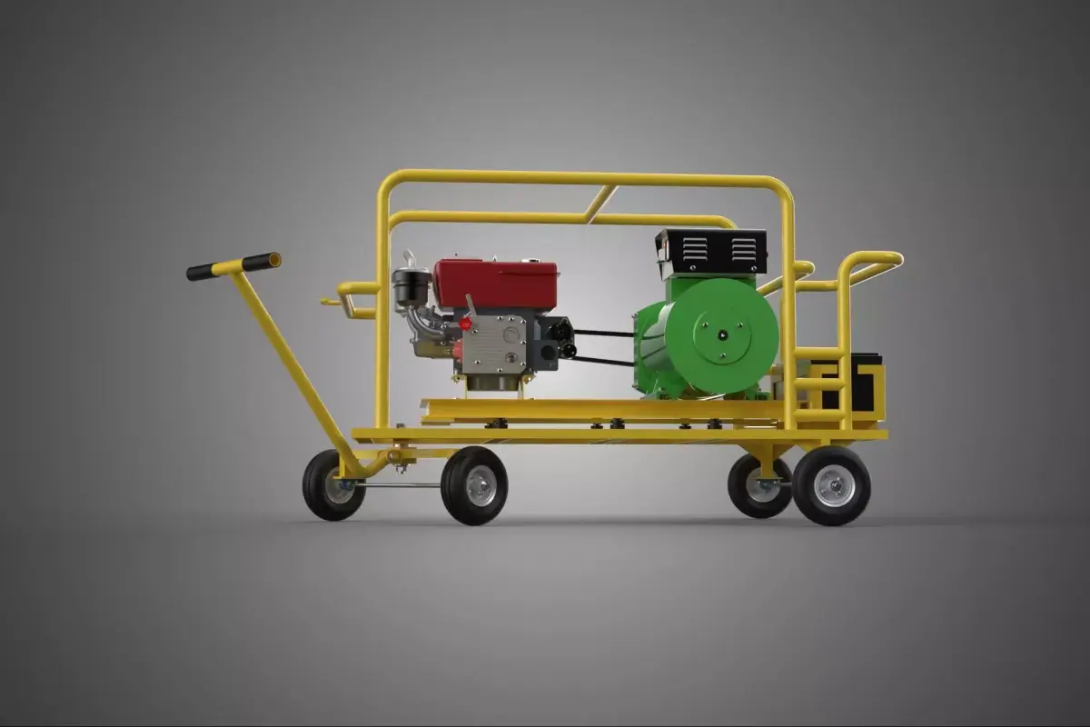 MOBILE DIESEL GENERATOR ELECTRIC STARTING PUSH PULL WAGON CART 3D model
