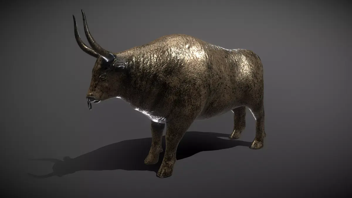 Bull Bronze Statue Low-poly 3D model