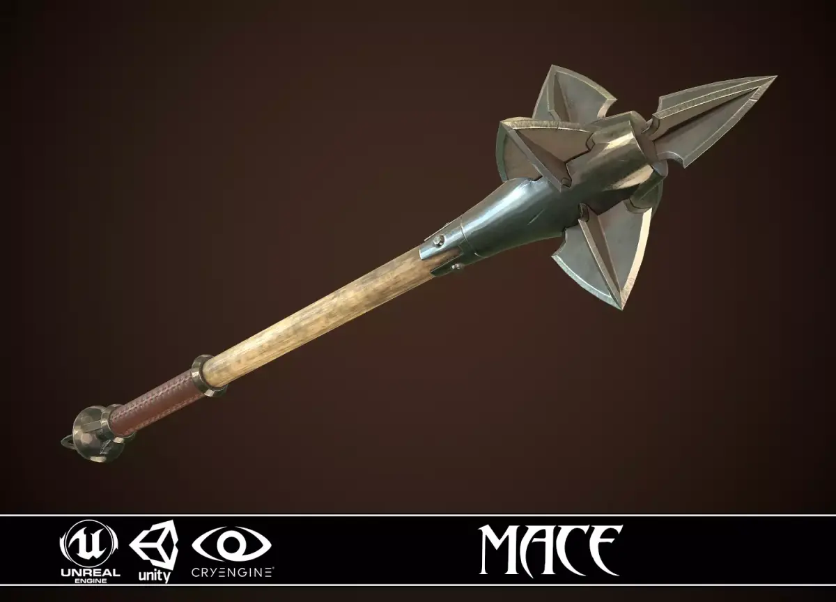 Mace 09 Low-poly 3D model