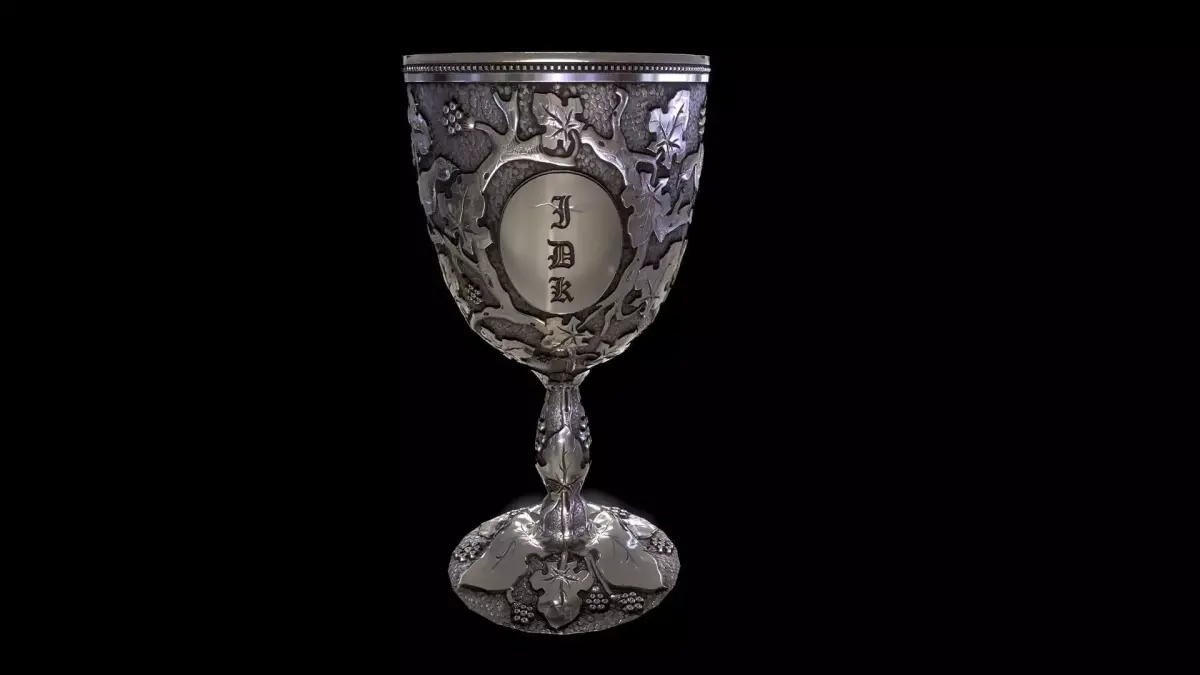 Silver Antique Goblet Low-poly 3D model