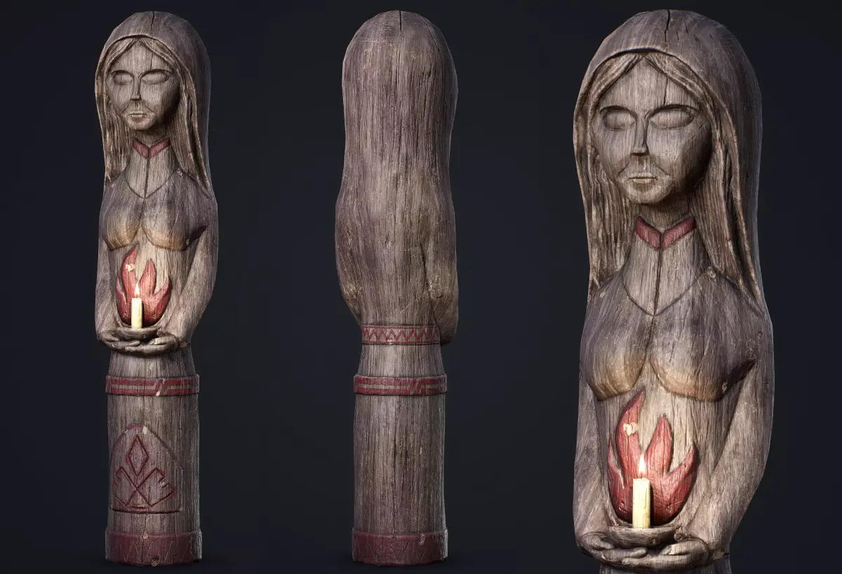 Wooden Totem 1 Low-poly 3D model