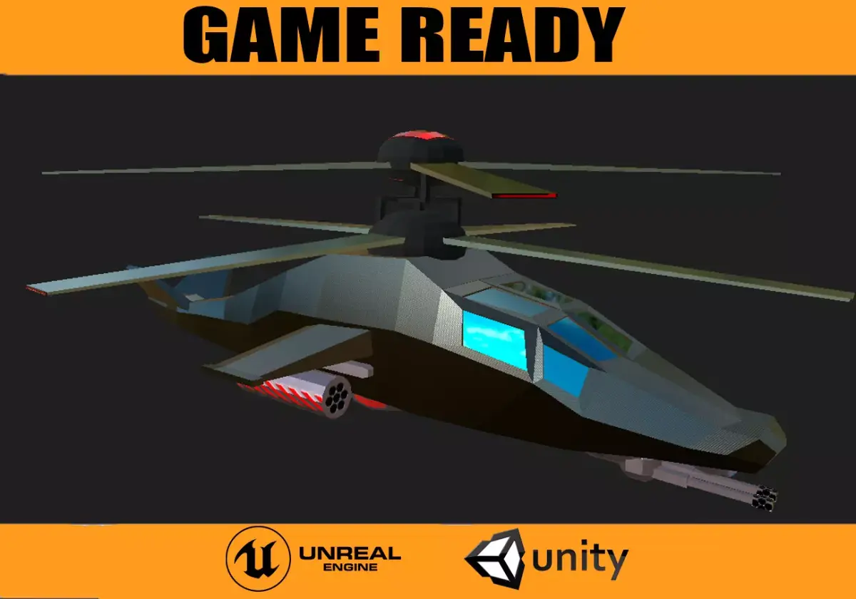 copter Low-poly 3D model