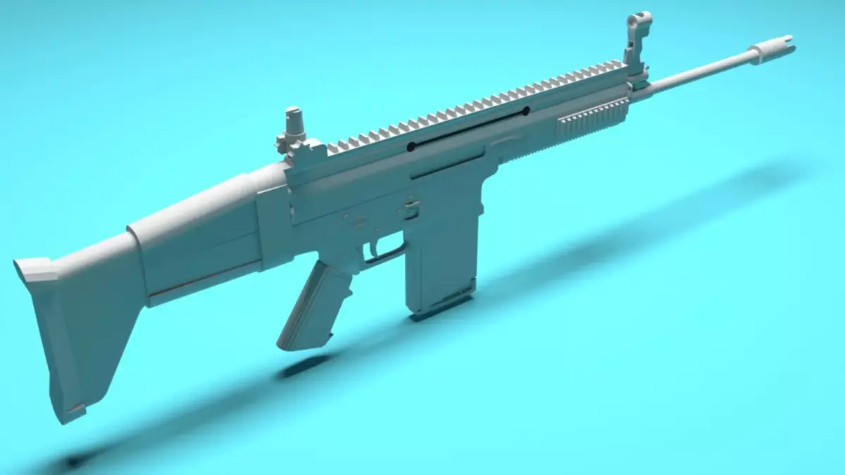 SCAR-L air rifle Low-poly 3D model
