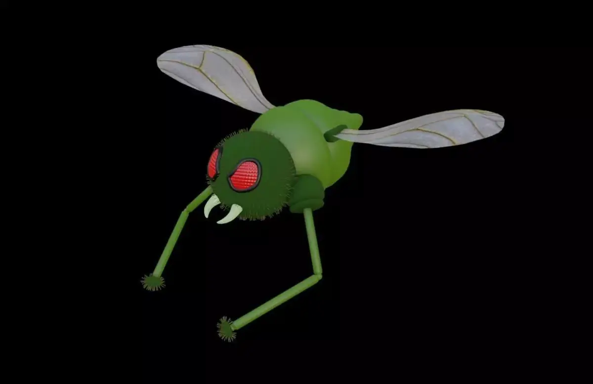 Alien Soldier Mosquito Low-poly 3D model