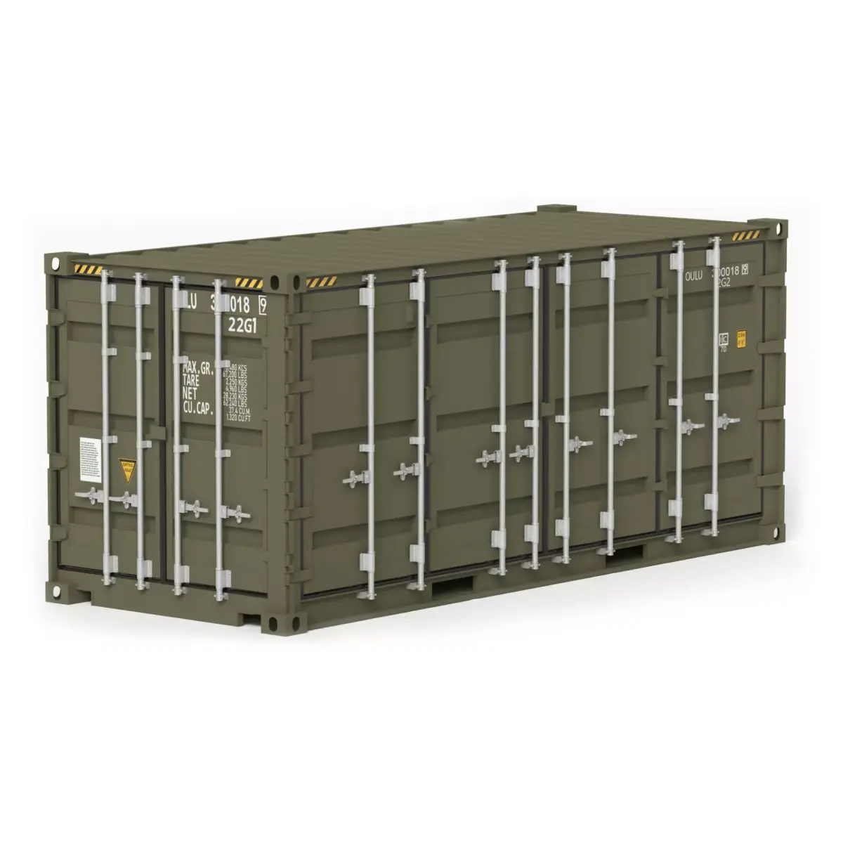 20 ft Military Containers Green Colour 3D model