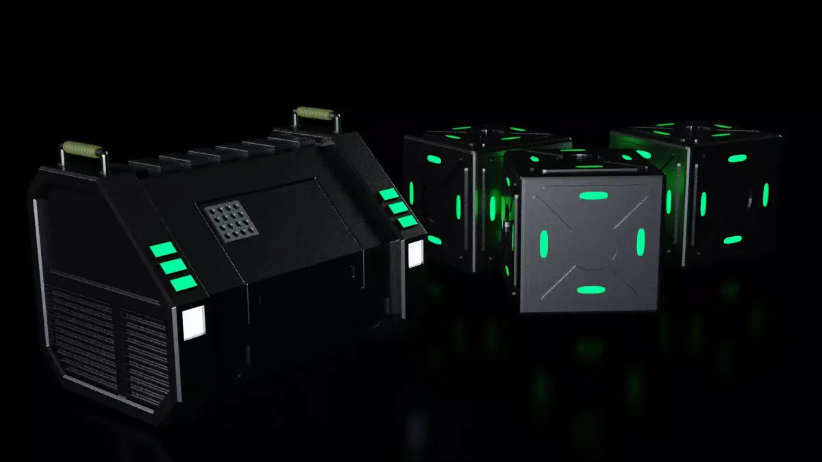 Scifi containers 3D model