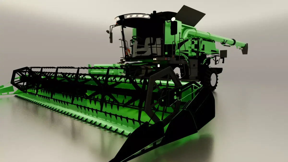 Agricultural Combine Harvester Low-poly 3D model