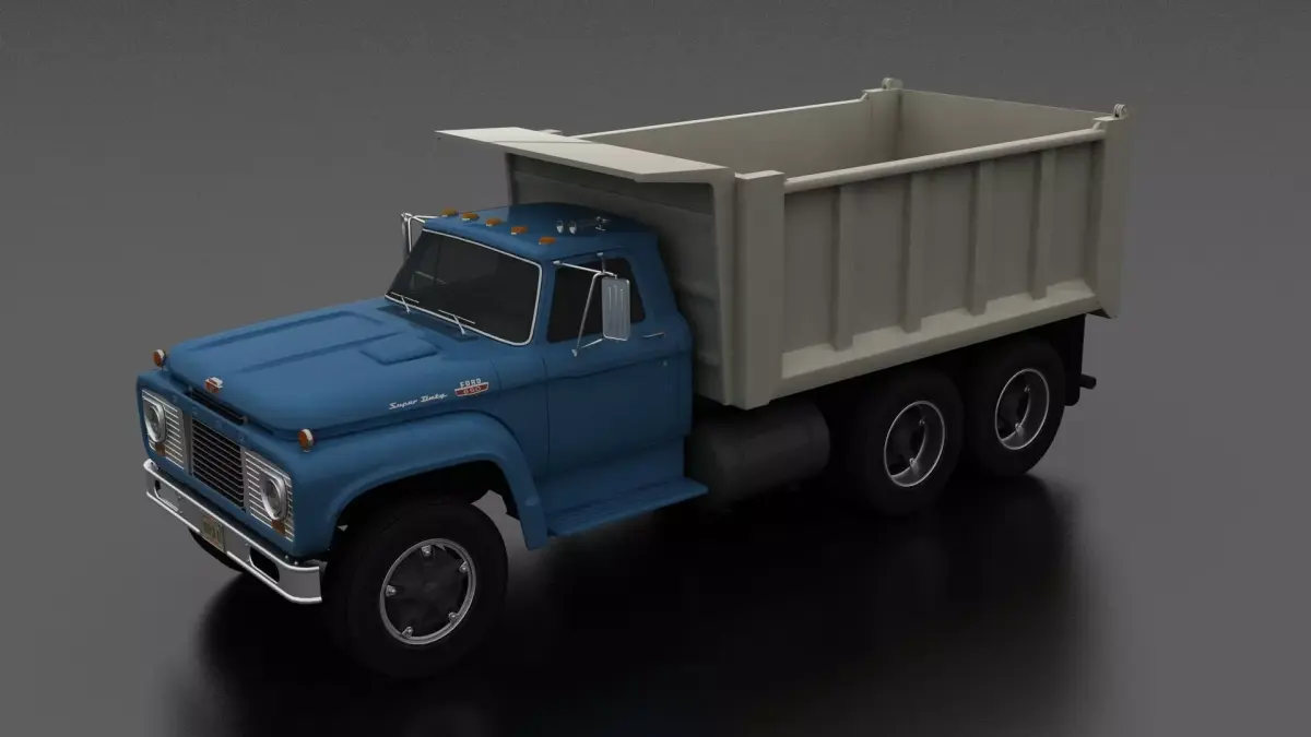 T-Series T-850 Dump Truck 1964 Tandem Axle Low-poly 3D model