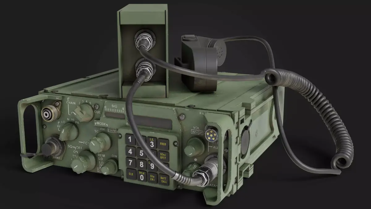 Military Radio with Audio Logger and Handheld Speaker Low-poly 3D model