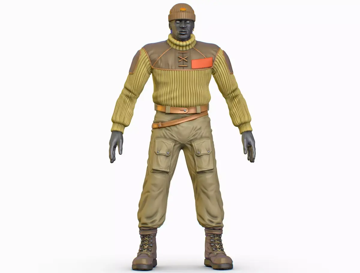 High Poly Casual Male Technician Sweater Low-poly 3D model purchase