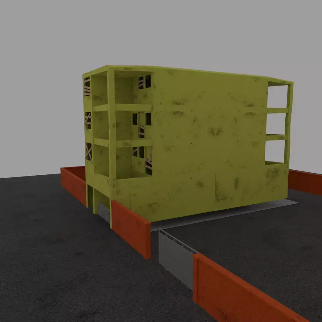 Abondened building Free low-poly 3D model