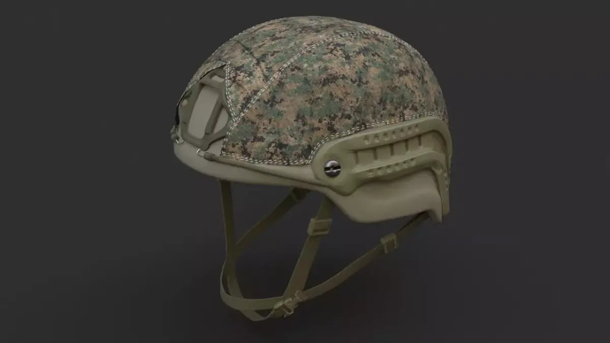 Ops Core Sentry helmet foliage green with marpat camo 3D model