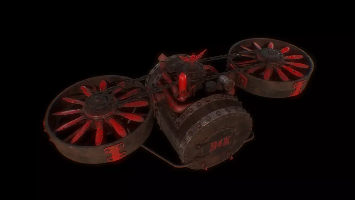 Old Barrel Drone Low-poly 3D model