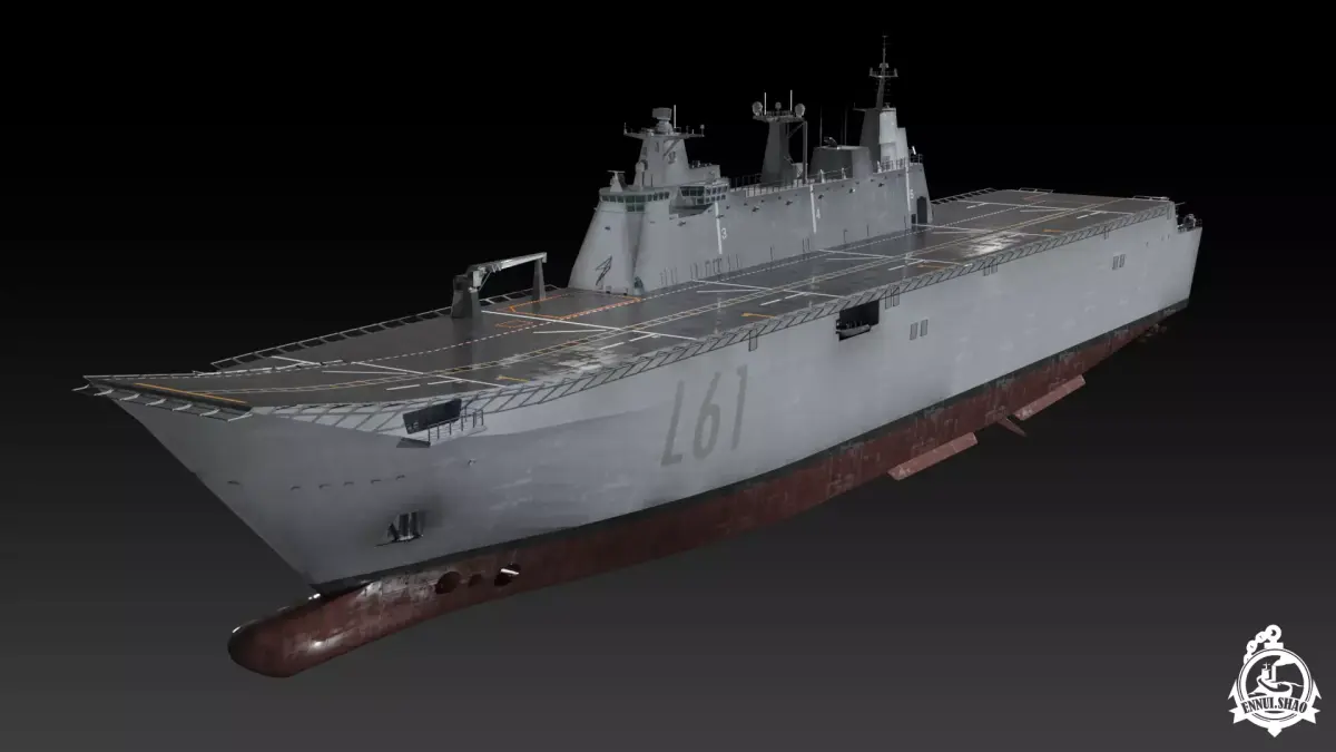 SPS Juan Carlos I aircraft carrier game ready model Low-poly 3D model
