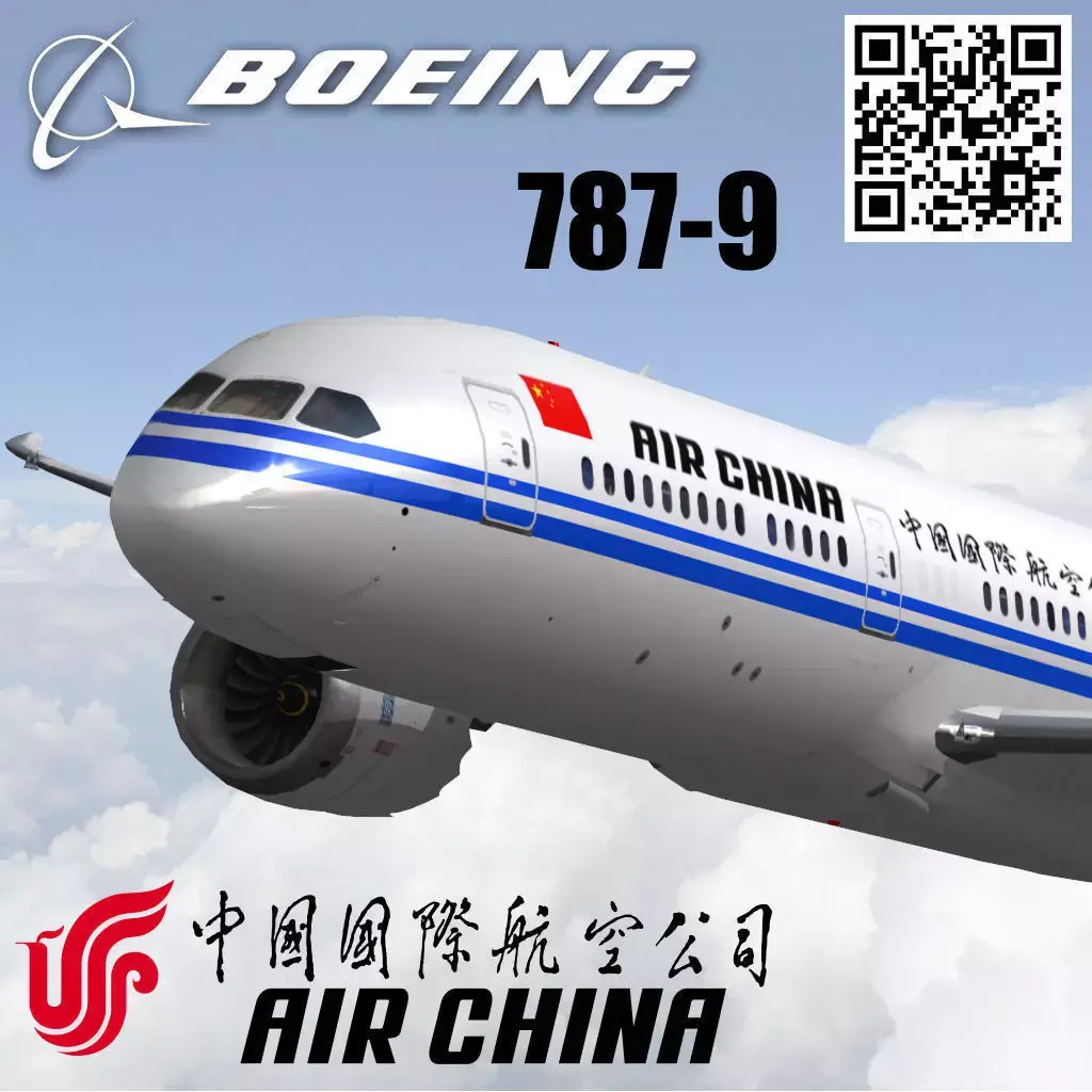 Boeing 787-9 Dreamliner Air China Low-poly 3D model