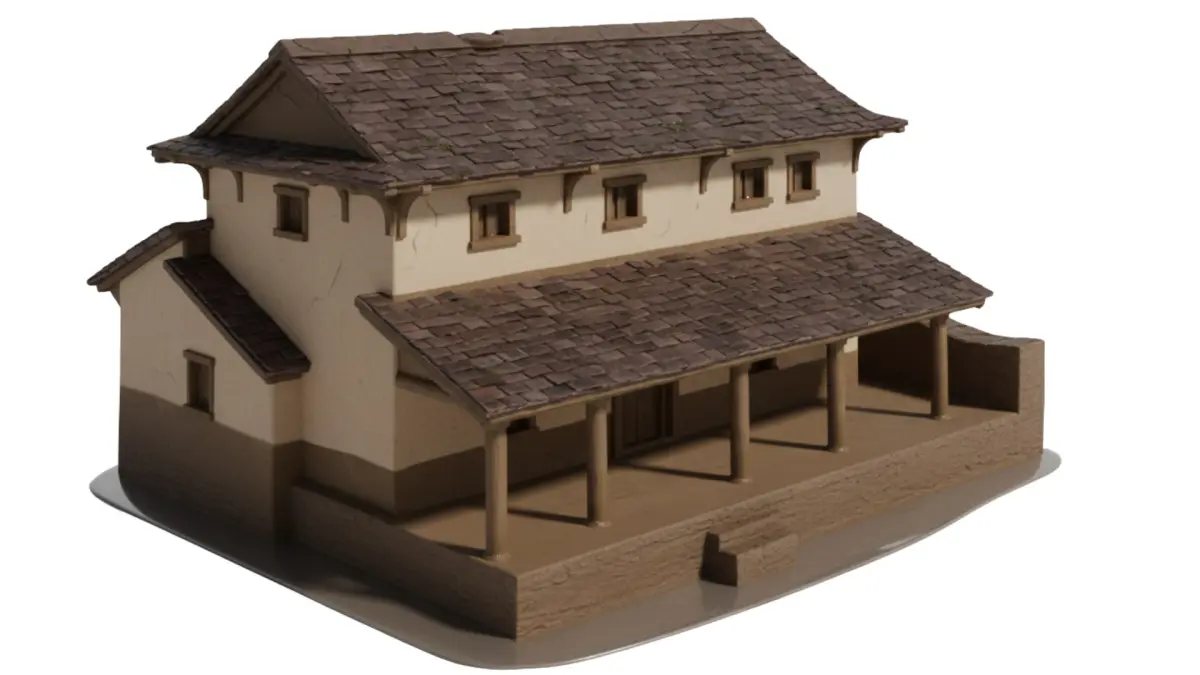 Traditional Nepalese Village House PBR Game Ready 3D Model