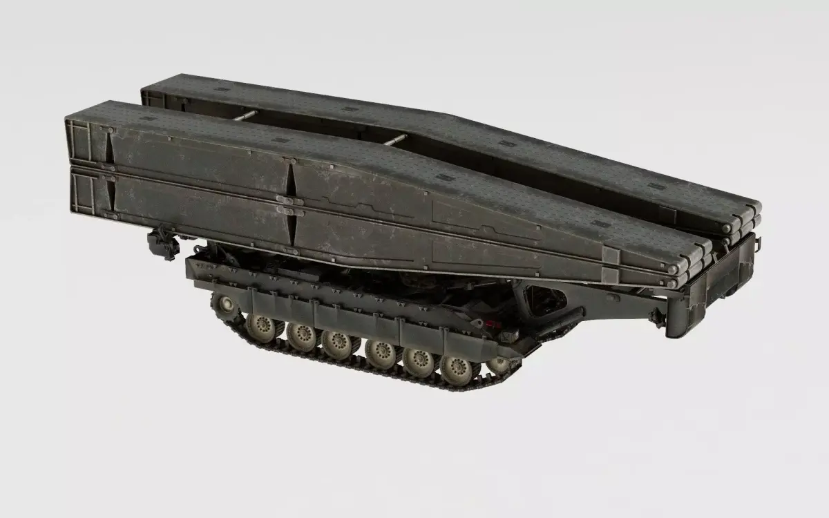 Rigged Armored Vehicle Launched Bridge 3D model