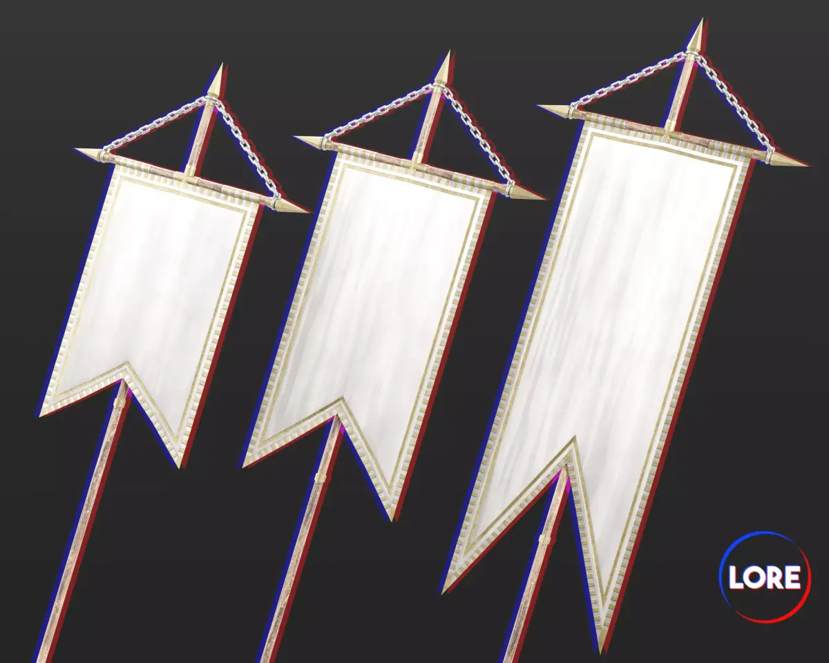 Medieval Noble Decoration Flags and Banners Low-poly 3D model