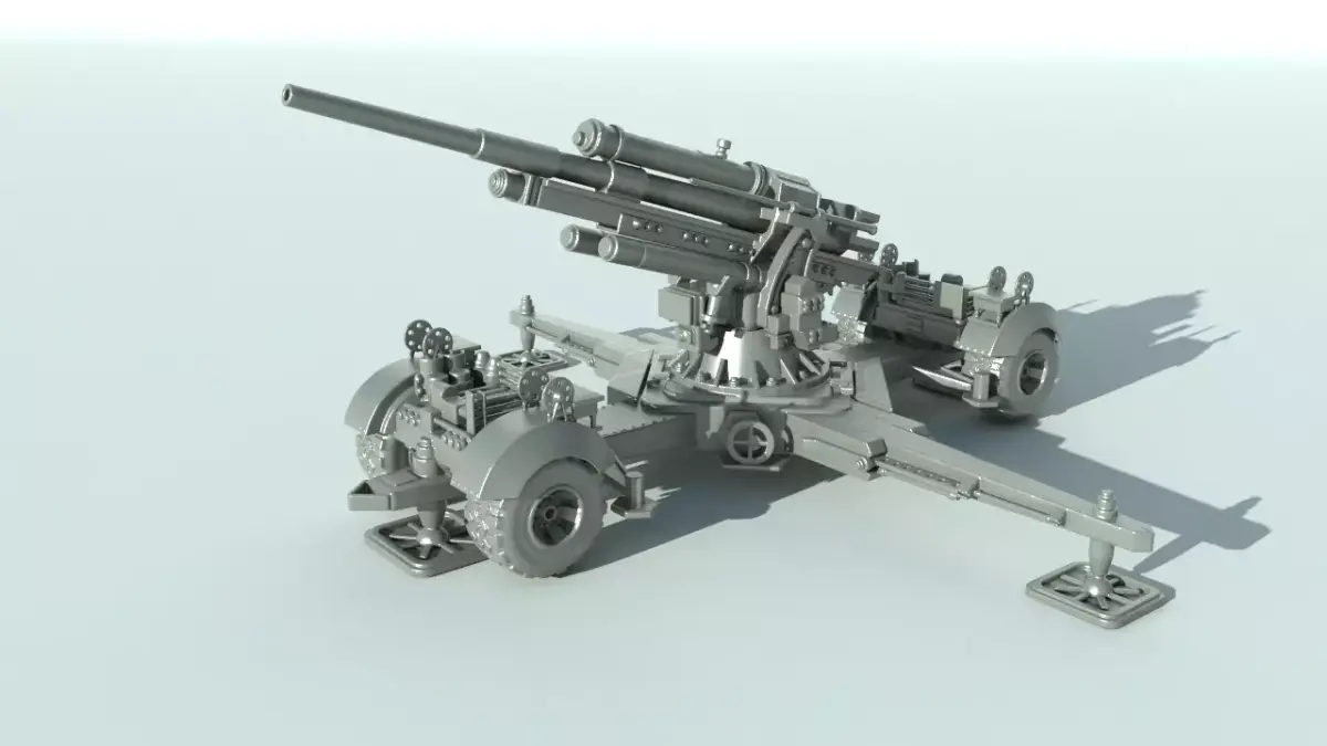 Flak 88mm Anti-aircraft for print 3D print model