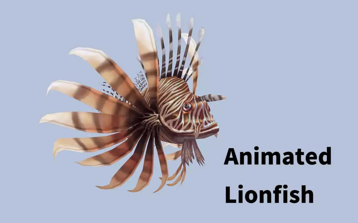 animated lionfish Low-poly 3D model