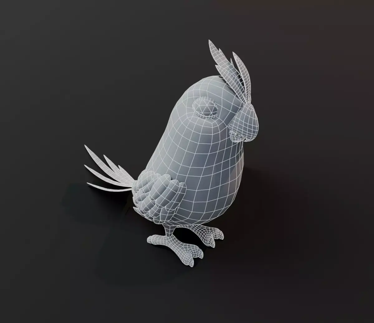 Cartoon Parrot Bird Base Mesh 3D Model Low-poly 3D model