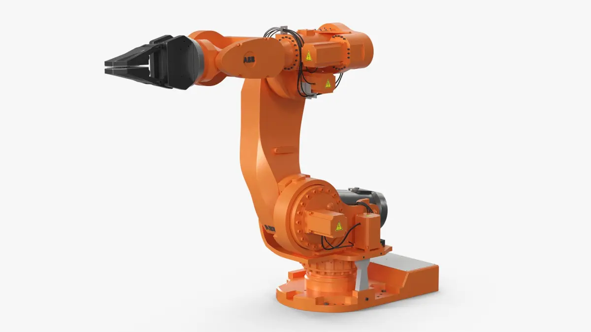 ABB IRB 7600 with Gripper Orange Rigged for Maya 3D model