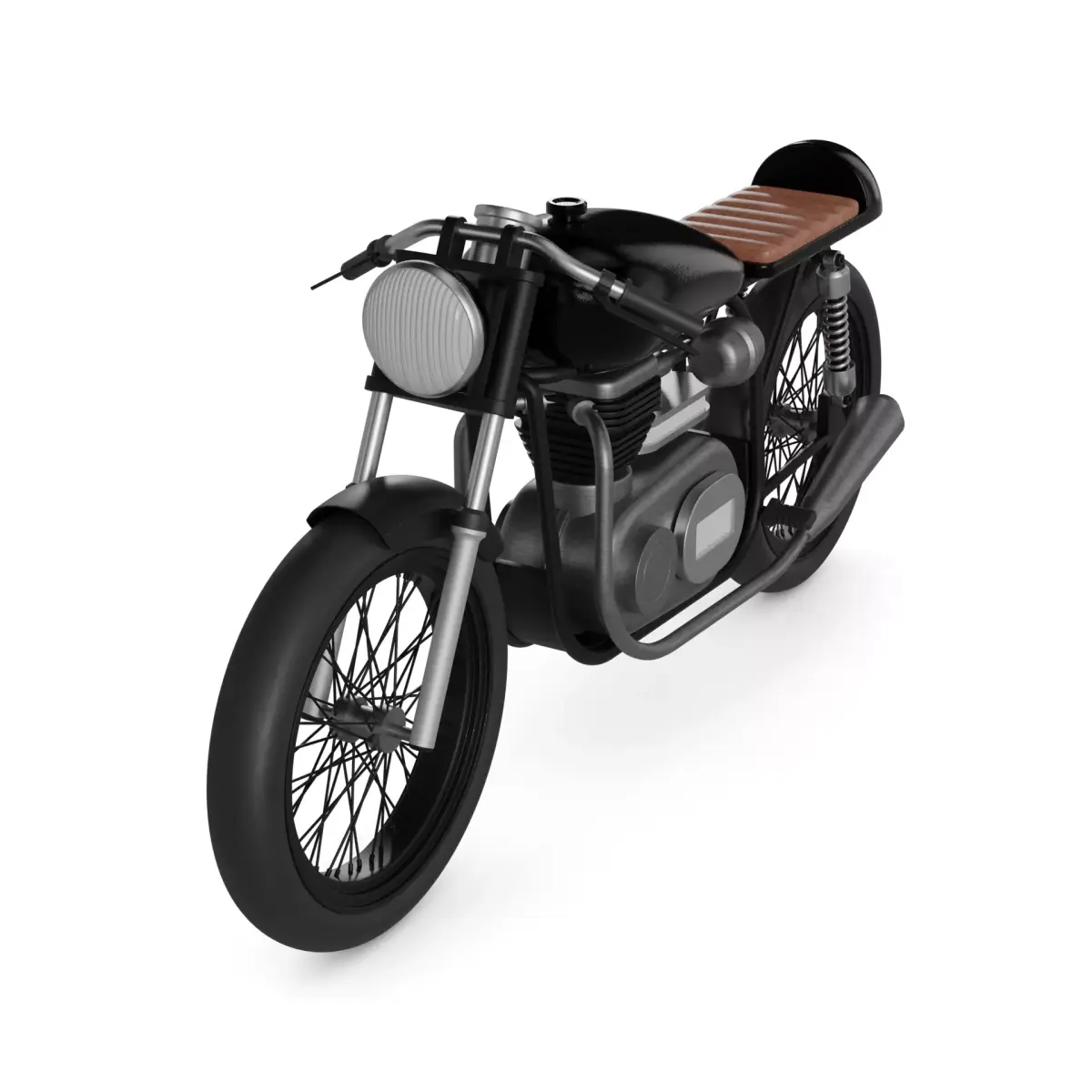 Cafe Racer Motorcycle 3D model 2