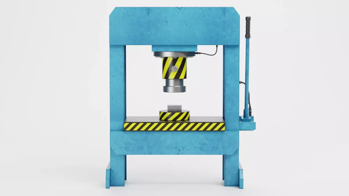 Hydraulic Press V2 - Optimized for Physics Simulations Low-poly 3D model
