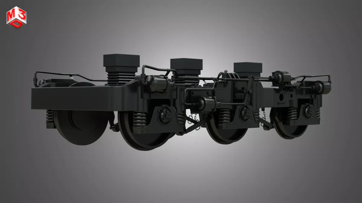 Locomotive 3-Axle Trucks - HiAd Truck 3D model