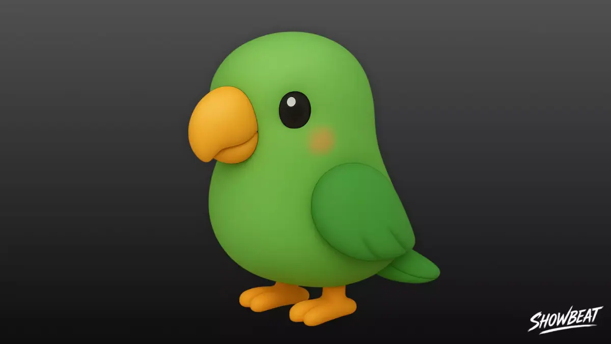 Cartoon Plush Parrot Low-poly 3D model