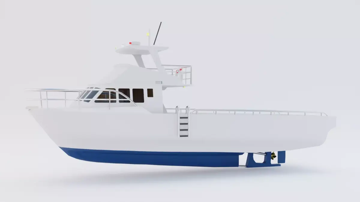 Lobster Boat Low-poly 3D model